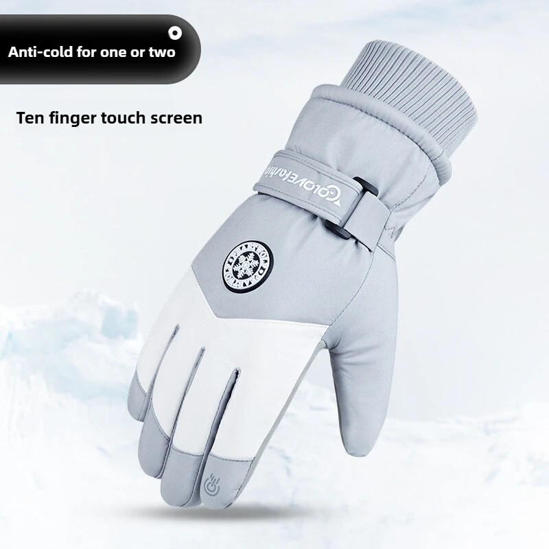 Žieminės slidinėjimo pirštinės važinėjimui lauke Atsparios vandeniui ir neslystančios sustorėjusios, šiltos, liečiamo ekrano pirštinės Unisex