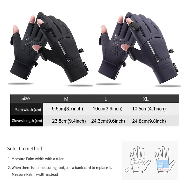 LOOGDEEL slidinėjimo pirštinės, atsparios vandeniui unisex lauko sportui, šiluma dviem pirštais pjaustytos snieglentės snieglenčių slidinėjimo pirštinės Jutiklinis ekranas Neslystantis