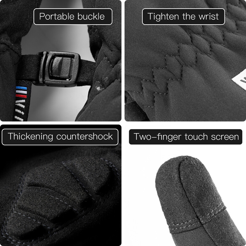 Vyriškos motociklo dangtis žieminės dviratininkų pirštinės, atsparios vėjui, šiltai sutirštintos elektrinės transporto priemonės vandeniui atsparios slidinėjimo stovyklos pirštinės