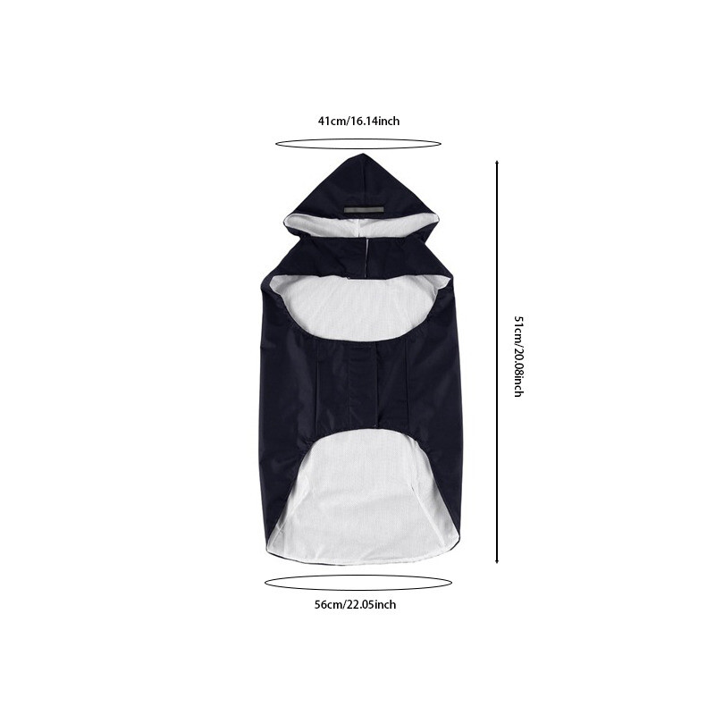Kutya esőkabát vízálló kapucnis kabát Esőponcsó kisállat esőruha fényvisszaverő csíkkal minden méretű nagy kölyökkutyának
