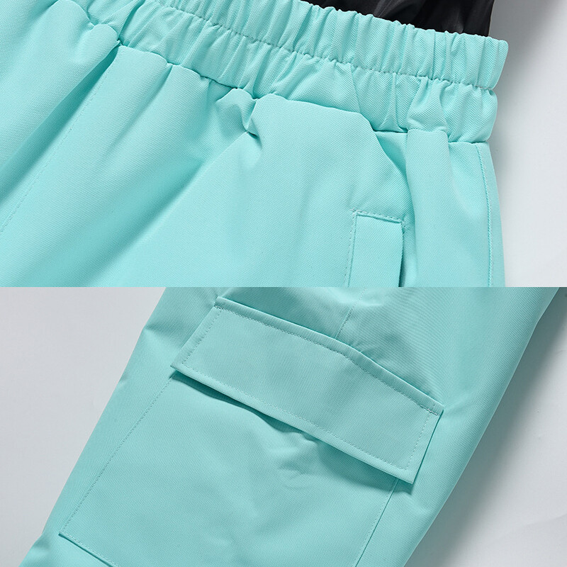 Vaikų slidinėjimo kelnės Šiltos, storos berniukų, mergaičių snieglenčių dėvėjimas žieminės lauko krovininės sniego kelnės 2025 m. Naujos vandeniui atsparios slidinėjimo kelnės