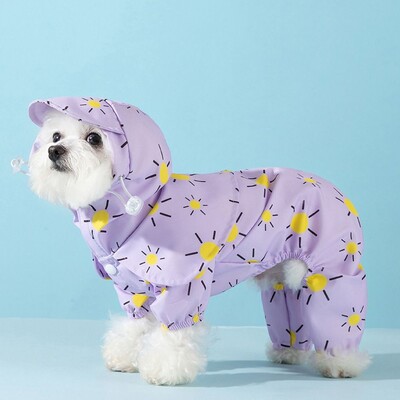 Mielas vandeniui atsparus šunų lietpaltis Reguliuojamas lauko lietaus drabužių gaubto spausdinimas kvėpuojantis naminiams gyvūnėliams Chihuahua