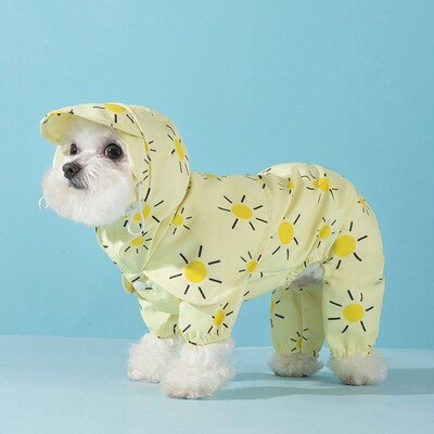 Mielas vandeniui atsparus šunų lietpaltis Reguliuojamas lauko lietaus drabužių gaubto spausdinimas kvėpuojantis naminiams gyvūnėliams Chihuahua