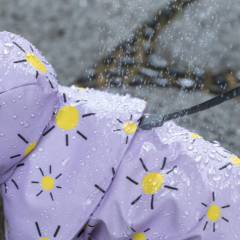 Mielas vandeniui atsparus šunų lietpaltis Reguliuojamas lauko lietaus drabužių gaubto spausdinimas kvėpuojantis naminiams gyvūnėliams Chihuahua