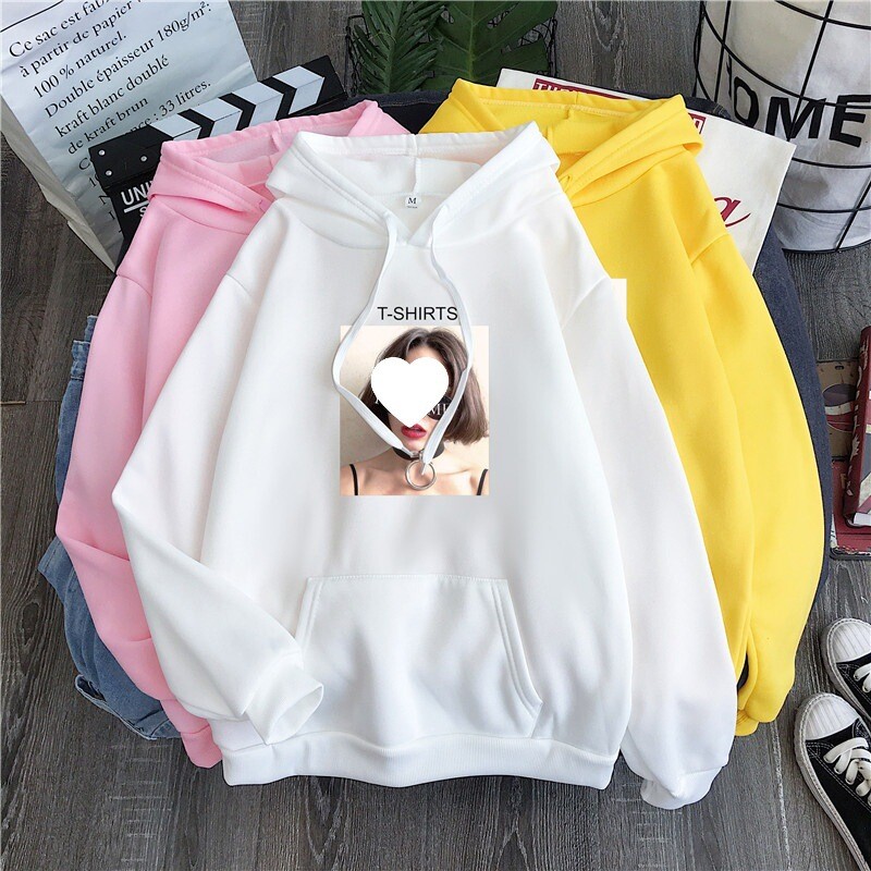 Dabartinė nuotrauka 190g 2024 rudens ir žiemos nauja marginta mokyklinė uniforma klasei plius aksominis megztinis su gobtuvu moterims