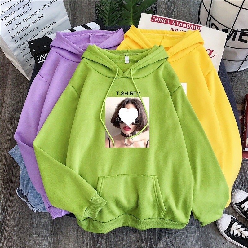 Dabartinė nuotrauka 190g 2024 rudens ir žiemos nauja marginta mokyklinė uniforma klasei plius aksominis megztinis su gobtuvu moterims