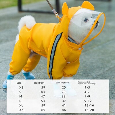Dinoszaurusz kutya esőkabát Négylábú vízálló, all inclusive Teddy Bichon pomerániai kiskutya közepes méretű kutya kölyök poncsó