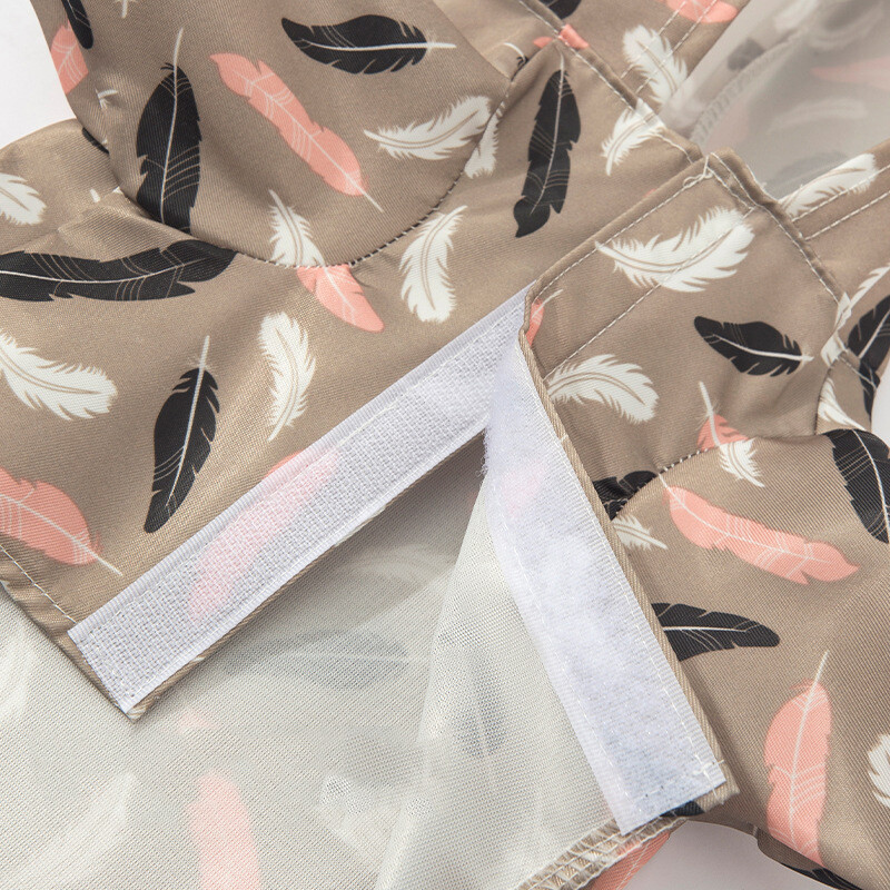 S-XL vandeniui atsparus šunų lietpaltis su gobtuvu Plunksnų kaktusas persikas spausdinta augintiniai šunų drabužiai lauke šuniuko striukė Naujas katės paltas nuo lietaus