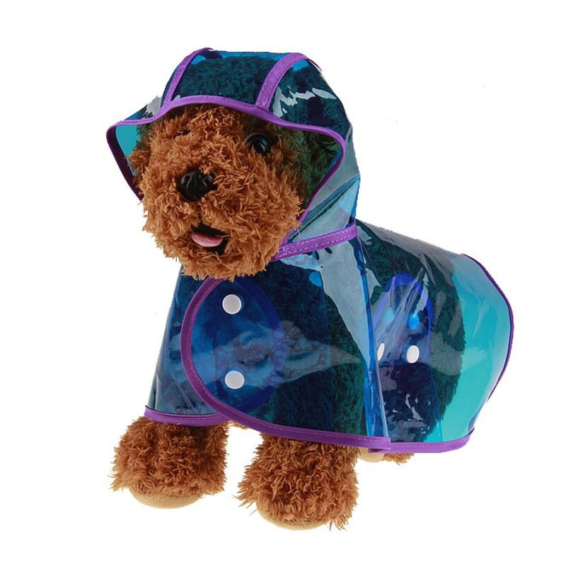 Mieli naminių gyvūnėlių drabužiai nuo lietaus plastikiniai šuniukai su gobtuvu, šuns lietpaltis su gobtuvu, pončas