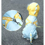 Pelernă de ploaie drăguță pentru cățeluș în formă de dinozaur, îmbrăcăminte impermeabilă și reflectorizante pentru animale de companie, poate remorca câini de talie mică și mijlocie, vară