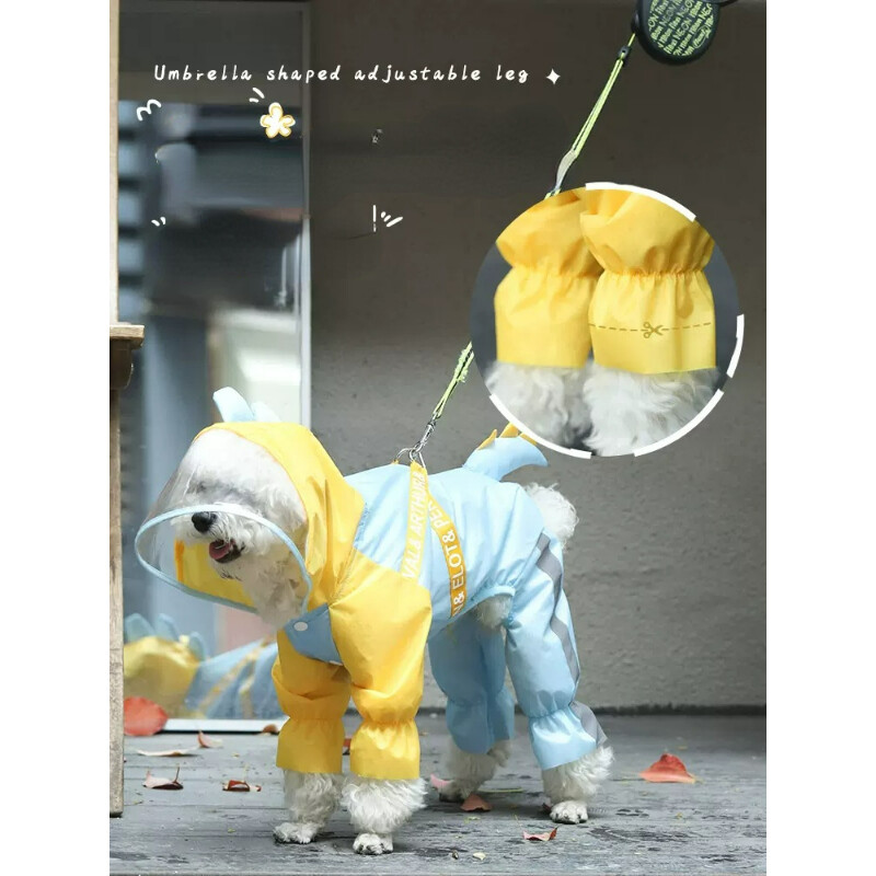 Pelernă de ploaie drăguță pentru cățeluș în formă de dinozaur, îmbrăcăminte impermeabilă și reflectorizante pentru animale de companie, poate remorca câini de talie mică și mijlocie, vară