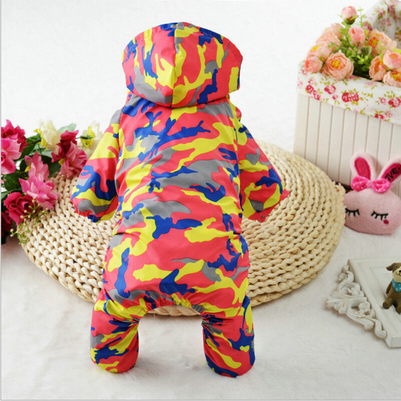 2018 m. mielos kamufliažinės spalvos naminių šunų lietpaltis mažiems šunims Neperšlampami naminių gyvūnėlių drabužiai lauko drabužiai šunų katės lietpaltis su gobtuvu XS-XL