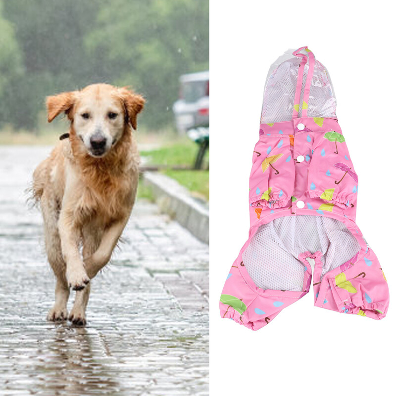 Naminius gyvūnus atspindintis lietpaltis, padengtas kojomis, mielas, vandeniui atsparus, odai tinkamas šunų lietpaltis su gobtuvu, skirtas vaikščioti lauke žaidimo priedai