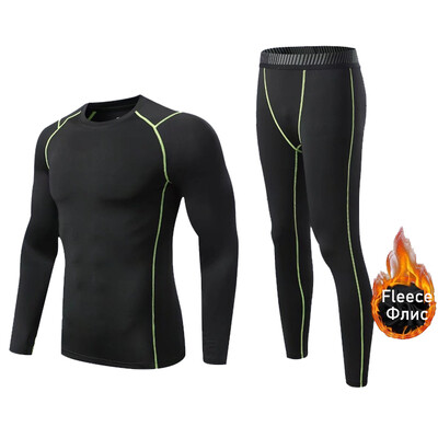 Žieminiai terminiai apatiniai Fleece Vyriški šilta antroji oda Slidinėjimo vaikams Thermal apatiniai Base Layer Compression Sportswear Jogger rinkinys
