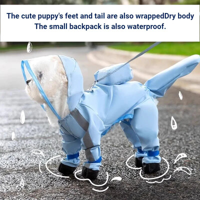 Šunų lietpalčiai šunų drabužiai su gobtuvu, atspindinčiu vandeniui atspariu animaciniu filmuku, skirtas mažam, vidutiniam dideliam šuniui vaikščioti lauke, atsparus lietui