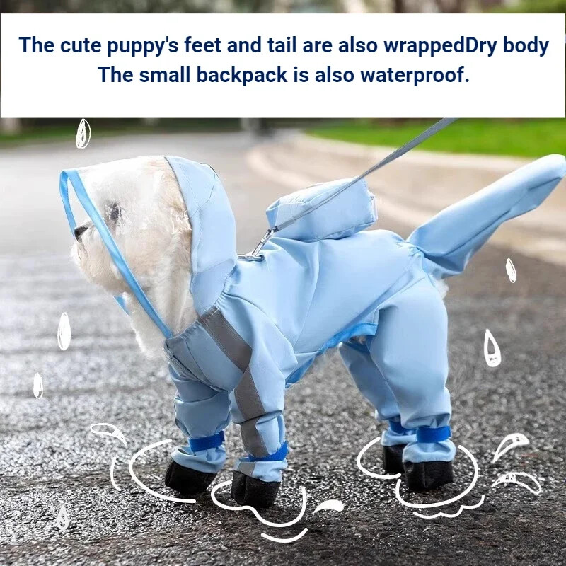 Šunų lietpalčiai šunų drabužiai su gobtuvu, atspindinčiu vandeniui atspariu animaciniu filmuku, skirtas mažam, vidutiniam dideliam šuniui vaikščioti lauke, atsparus lietui