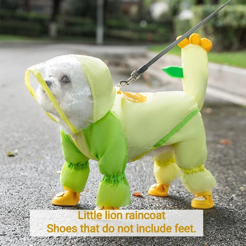 Šunų lietpalčiai šunų drabužiai su gobtuvu, atspindinčiu vandeniui atspariu animaciniu filmuku, skirtas mažam, vidutiniam dideliam šuniui vaikščioti lauke, atsparus lietui
