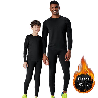 Férfi Sport fehérnemű Polár Thermal Compression Harisnya síléc Alapréteg Trénaruha gyerek Téli Thermal alsónemű Futókészlet