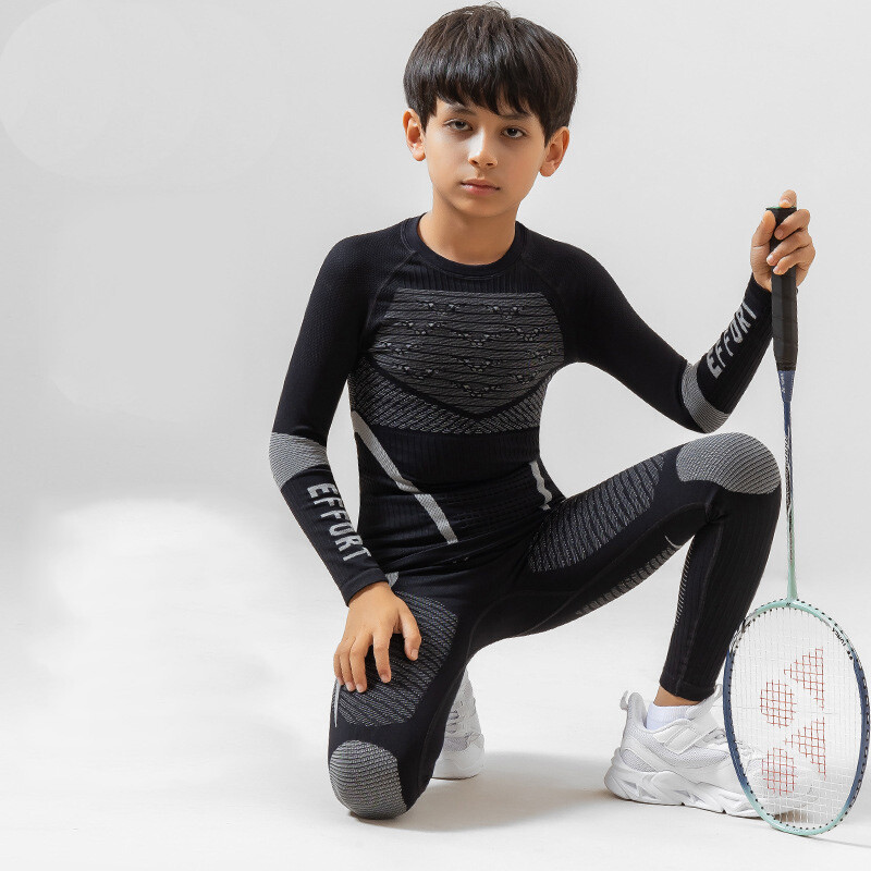 Vaikai Vaikai Berniukas Mergaitė Susitarimas Slidinėjimo apatinių rinkinys Sporto salė Slidinėjimas Snieglenčių sportas Bėgimas Joga Kostiumas A592