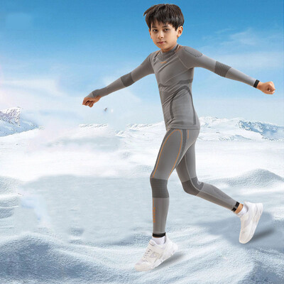 Vaikų žiemos slidinėjimo terminio apatinio trikotažo rinkiniai berniukams mergaitėms šilti, kvėpuojantys, odai nekenksmingi termo apatiniai apatiniai termo apatiniai drabužiai vaikams