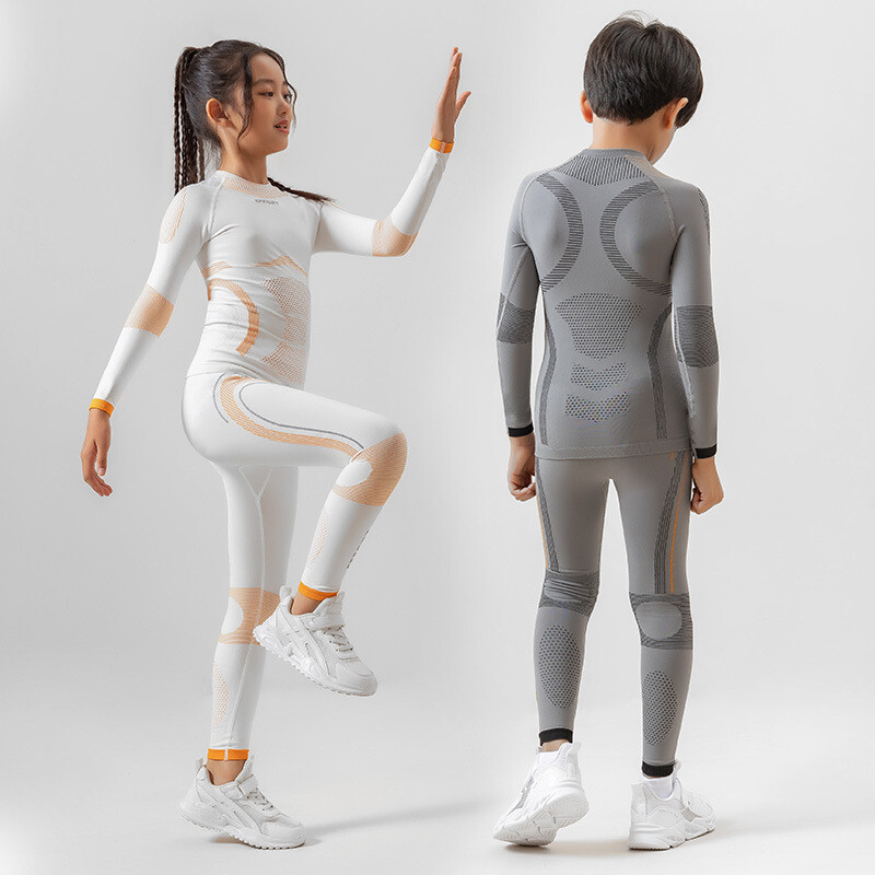 Vaikų žiemos slidinėjimo terminio apatinio trikotažo rinkiniai berniukams mergaitėms šilti, kvėpuojantys, odai nekenksmingi termo apatiniai apatiniai termo apatiniai drabužiai vaikams