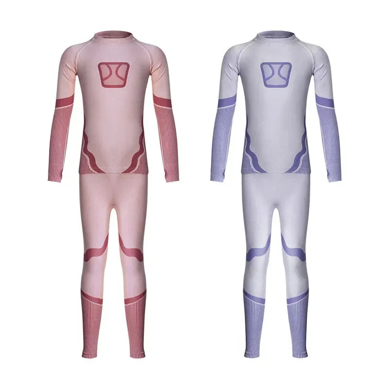 Vaikai Vaikai Berniukas Mergaitė Slidinėjimo apatinių komplektas Sporto salė Slidinėjimas Snieglenčių sportas Bėgimas Joga Mankštos Kostiumas A362