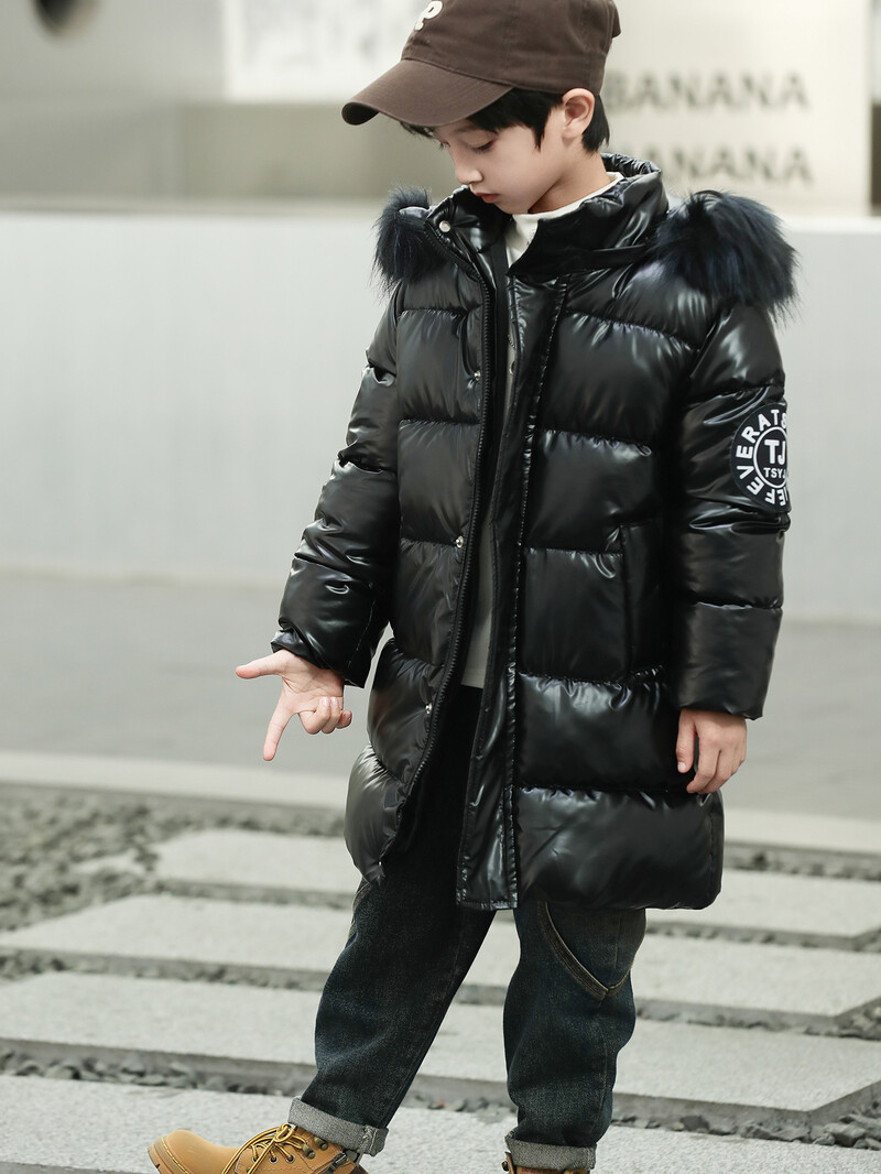 2024 Nauji žieminiai medvilniniai rūbai berniukams ir mergaitėms, vidutiniai ir ilgi vienspalviai medvilniniai drabužiai, vaikiškos medvilninės striukės, pastorintos, šiltos, ryškios odos ir atsparios vandeniui