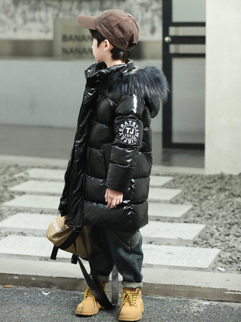 2024 Nauji žieminiai medvilniniai rūbai berniukams ir mergaitėms, vidutiniai ir ilgi vienspalviai medvilniniai drabužiai, vaikiškos medvilninės striukės, pastorintos, šiltos, ryškios odos ir atsparios vandeniui