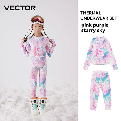 VECTOR vaikiškas itin minkštas žieminis greitai džiūstantis pagrindo sluoksniavimo rinkinys Mikropluošto vilnos terminis apatinis trikotažas Ilgi Jonų komplektai Drabužiai