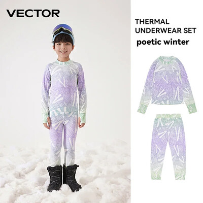 VECTOR vaikiškas itin minkštas žieminis greitai džiūstantis pagrindo sluoksniavimo rinkinys Mikropluošto vilnos terminis apatinis trikotažas Ilgi Jonų komplektai Drabužiai