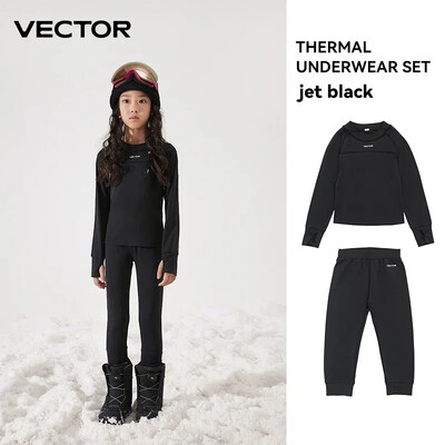 VECTOR vaikiškas itin minkštas žieminis greitai džiūstantis pagrindo sluoksniavimo rinkinys Mikropluošto vilnos terminis apatinis trikotažas Ilgi Jonų komplektai Drabužiai