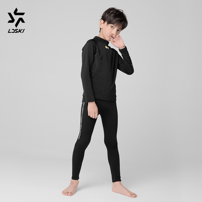 LDSKI Slidinėjimo vaikiški termo apatiniai drabužiai berniukams mergaitėms, kvėpuojantys greitai džiūstantys, patogūs, žieminiai šilti snieglenčių sporto pagrindo sluoksnis