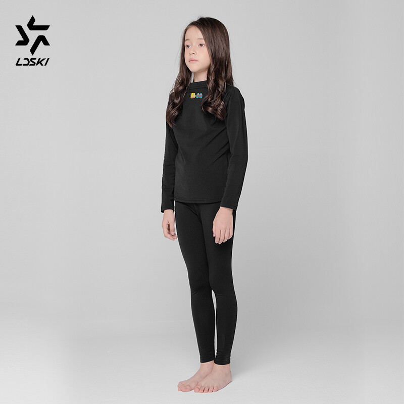 LDSKI Slidinėjimo vaikiški termo apatiniai drabužiai berniukams mergaitėms, kvėpuojantys greitai džiūstantys, patogūs, žieminiai šilti snieglenčių sporto pagrindo sluoksnis