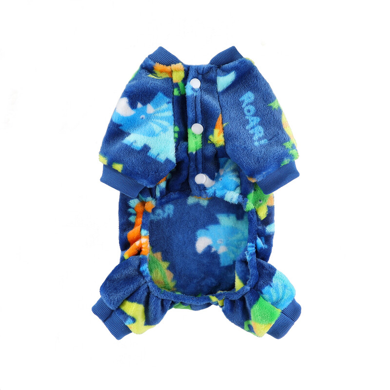 Minkštos flanelinės šunų pižamos mažiems ir vidutiniams dideliems šunims, animacinių filmų gyvūnams, meškiukų dinozaurų spausdinimui šuniukų Onesie žiemos šunų kombinezonas