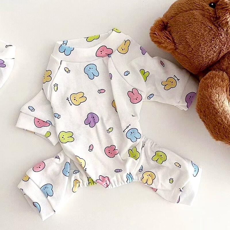 Haina de bază pentru iepure de companie Haine cu patru picioare Teddy Îmbrăcăminte de acasă Pijamale Câine Yorkshire Maltez Îmbrăcăminte pentru câini de talie mică Haine pentru cățeluș