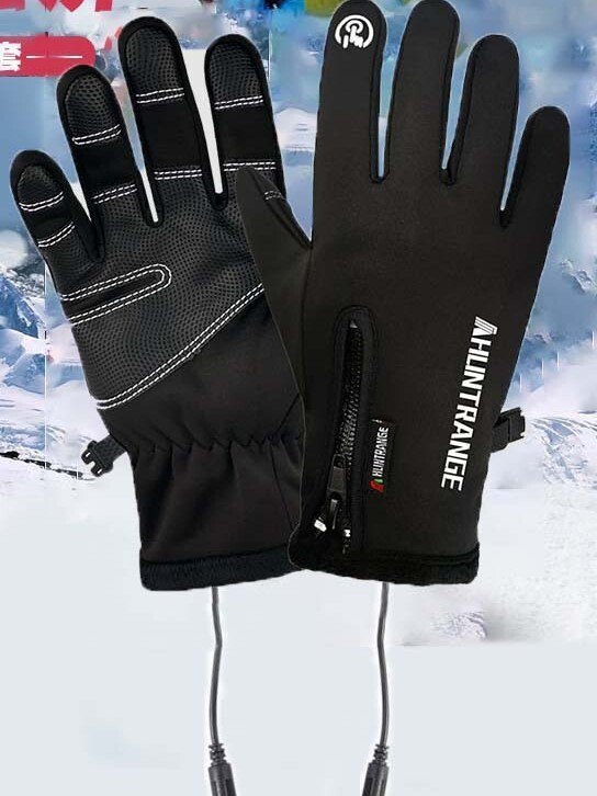 Pirštinės USB Šildymas Pirštinės Atsparios Šalčiui Šiltai Sutirštintos Plus Velvet Vėjo nepraleidžiančios jutiklinis ekranas Šildomos slidinėjimo pirštinės