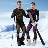 Moterų slidinėjimo terminio apatinio trikotažo rinkiniai Sportiniai greitai džiūstantys, kvėpuojantys sportiniai kostiumai, treniruotės, pratimai, aptempti marškiniai Žiemos sporto kostiumai