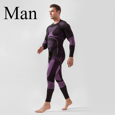 Moterų slidinėjimo terminio apatinio trikotažo rinkiniai Sportiniai greitai džiūstantys, kvėpuojantys sportiniai kostiumai, treniruotės, pratimai, aptempti marškiniai Žiemos sporto kostiumai