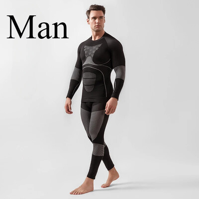 Moterų slidinėjimo terminio apatinio trikotažo rinkiniai Sportiniai greitai džiūstantys, kvėpuojantys sportiniai kostiumai, treniruotės, pratimai, aptempti marškiniai Žiemos sporto kostiumai