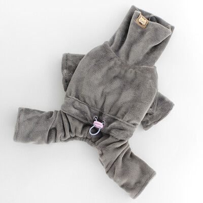 Šunų aksominis kombinezonas su keturiomis kojomis aukštu kaklu Rudens ir Žiemos namų aprangos marškinėliai Meškiukas Katė Drabužiai šuniuko drabužiai