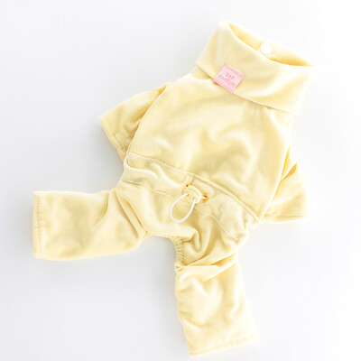 Šunų aksominis kombinezonas su keturiomis kojomis aukštu kaklu Rudens ir Žiemos namų aprangos marškinėliai Meškiukas Katė Drabužiai šuniuko drabužiai