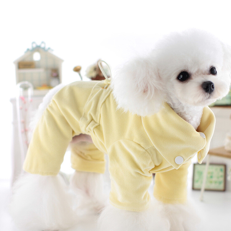 Šunų aksominis kombinezonas su keturiomis kojomis aukštu kaklu Rudens ir Žiemos namų aprangos marškinėliai Meškiukas Katė Drabužiai šuniuko drabužiai