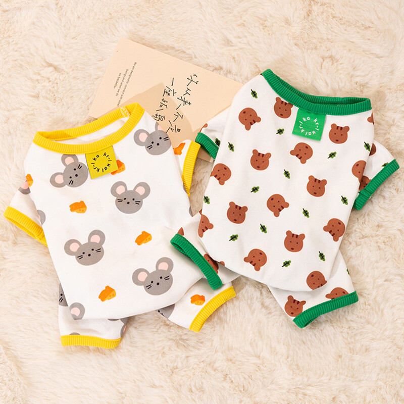 Pure Cotton Puppy Dog Pižama Jaukūs kombinezonai šunims Šilti žieminiai drabužiai mažiems šunims Kawaii animacinių filmų dizainerių drabužiai katėms