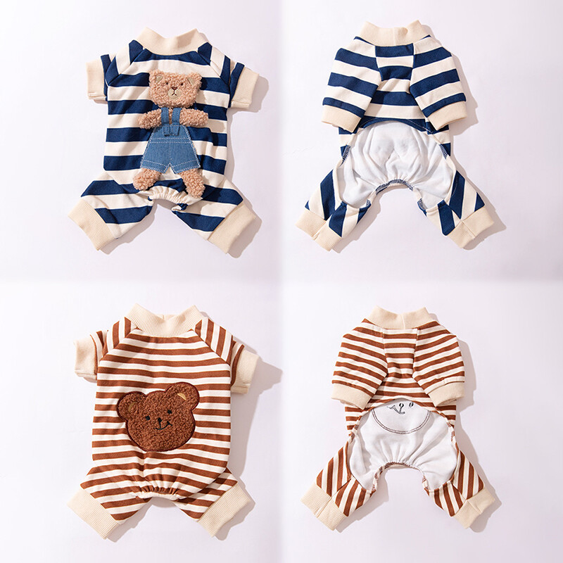 Pure Cotton Puppy Dog Pižama Jaukūs kombinezonai šunims Šilti žieminiai drabužiai mažiems šunims Kawaii animacinių filmų dizainerių drabužiai katėms