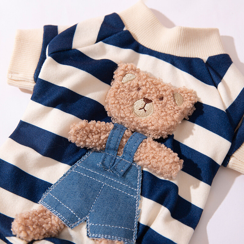 Pure Cotton Puppy Dog Pižama Jaukūs kombinezonai šunims Šilti žieminiai drabužiai mažiems šunims Kawaii animacinių filmų dizainerių drabužiai katėms