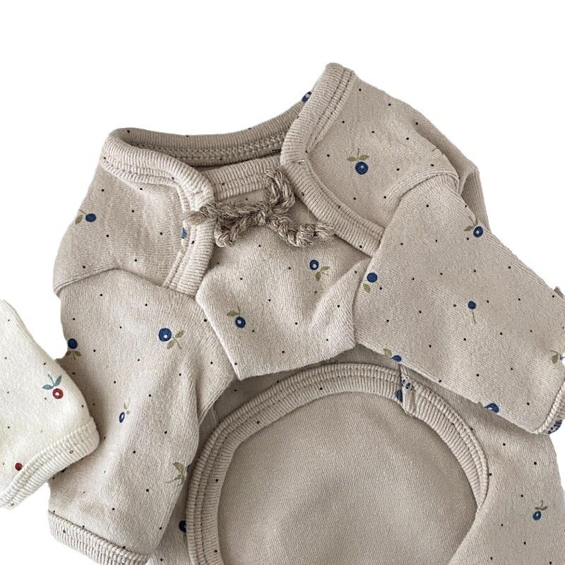 Gyvūnai Gėlėti Keturkojai Drabužiai Šuniui Bow Kombinezonas Teddy Small Dog Pižama Jorkšyras Marzis Namų drabužiai šuniuko drabužiai Kombinezonas