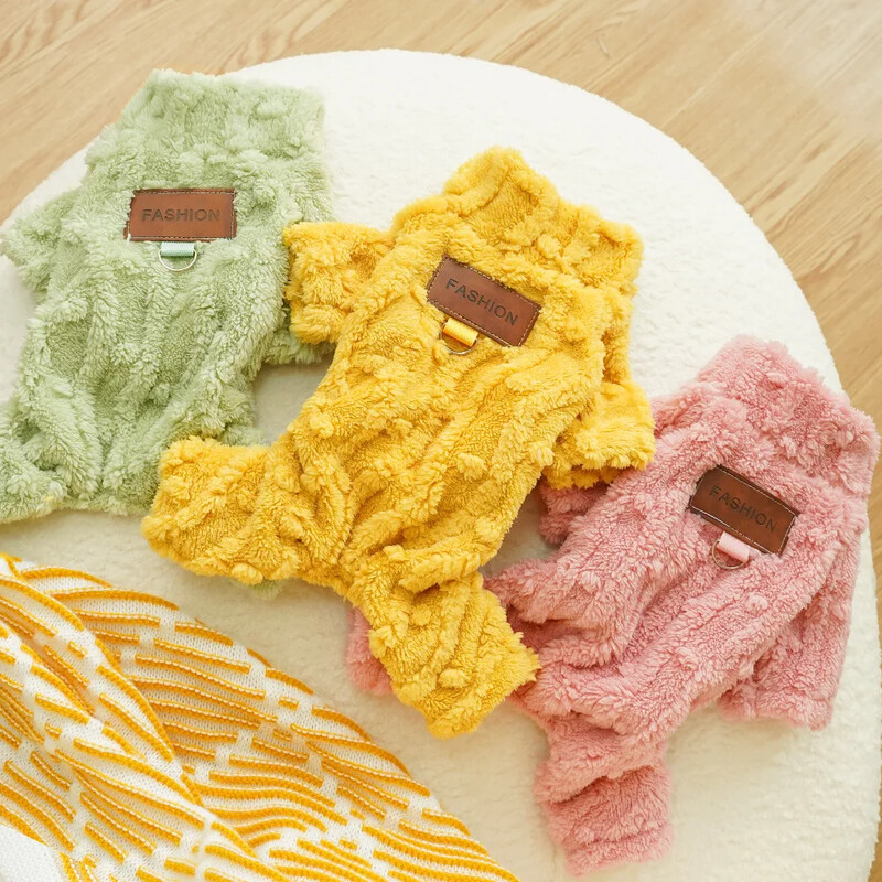 Aranyos meleg kisállatruházat kutyáknak macskáknak polár jumpsuit kutya pizsama őszi téli macskaruhák kis kutyának Chihuahua Yorkie ruhák