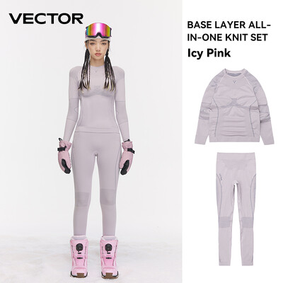 VECTOR Vyriški moteriški šiluminio slidinėjimo apatinio trikotažo rinkiniai Greitai džiūstantys funkciniai kompresiniai sportiniai kostiumai, aptempti snieglenčių sportbačiai ir kelnės suaugusiems
