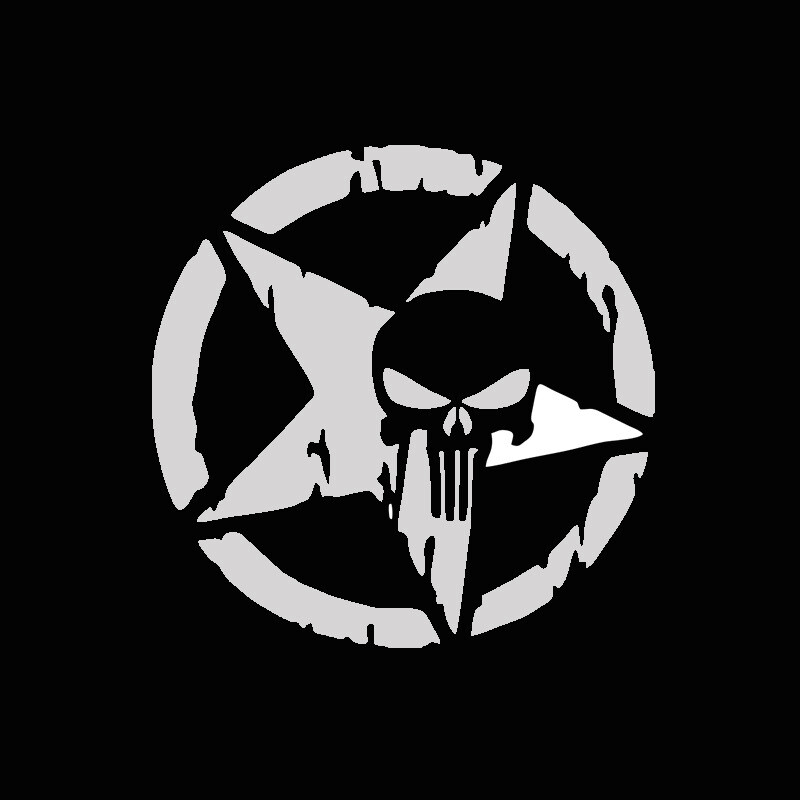 Tarpvalstybinės užsienio prekybos automobilių lipdukai penkiakampės žvaigždės kaukolė personalizuota kūrybinga dekoratyvinė lipdukai automobilio galinio lango lipdukai