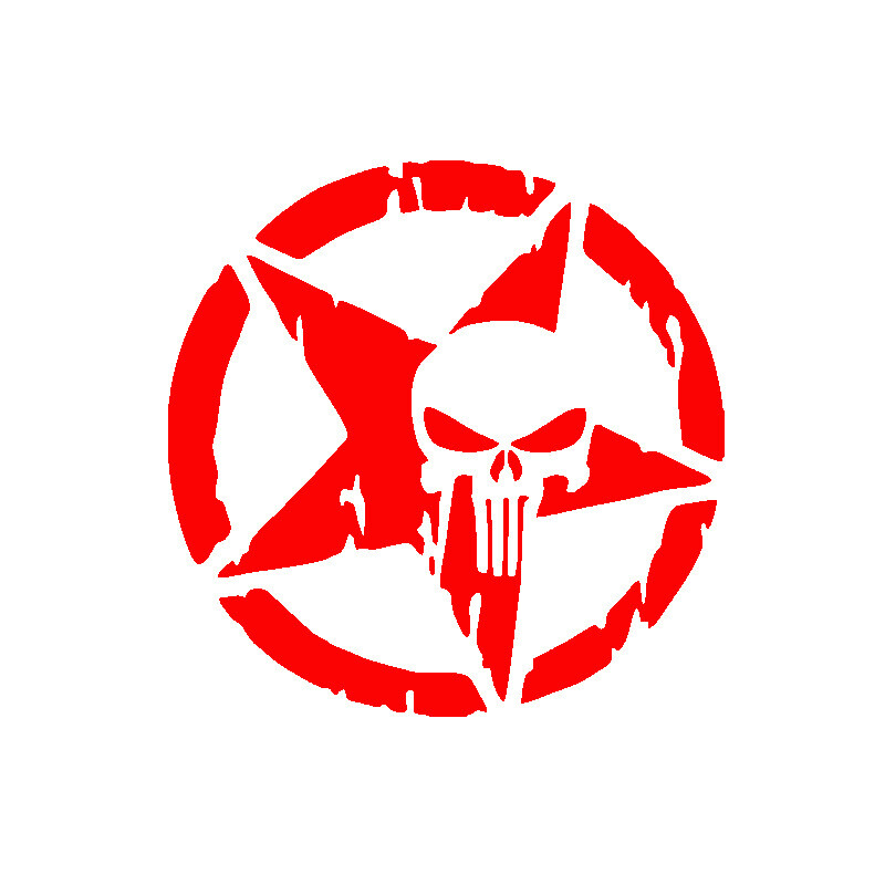 Tarpvalstybinės užsienio prekybos automobilių lipdukai penkiakampės žvaigždės kaukolė personalizuota kūrybinga dekoratyvinė lipdukai automobilio galinio lango lipdukai